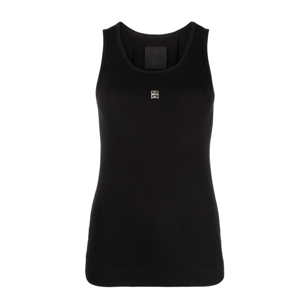 Givenchy Women's Black Sleeveless Tops, Xs, Ribbed Tank Top Ss25