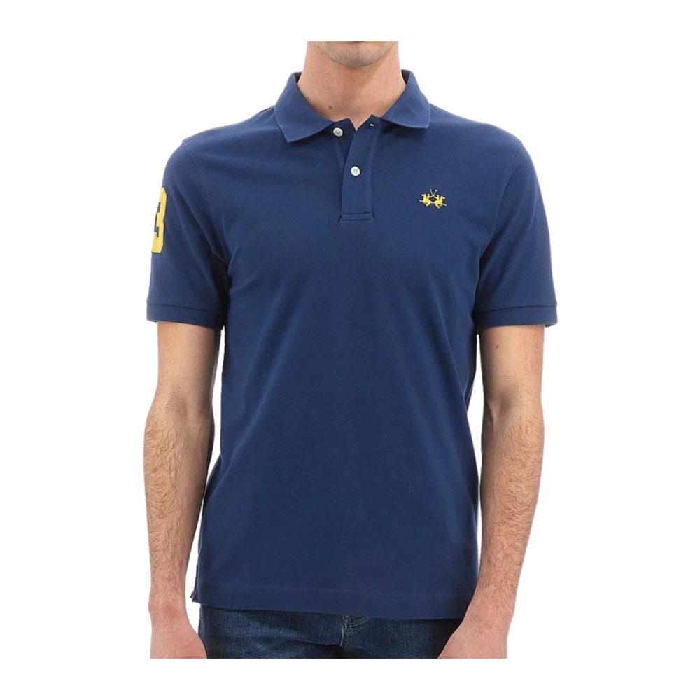La Martina Men's Blue Polo Shirts, 2XL, Short Sleeve Polo Shirt