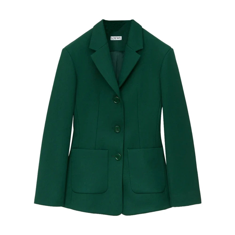 Loewe Vrouw Groente Jassen Dames, Groen, M, Wol, Wollen Jas