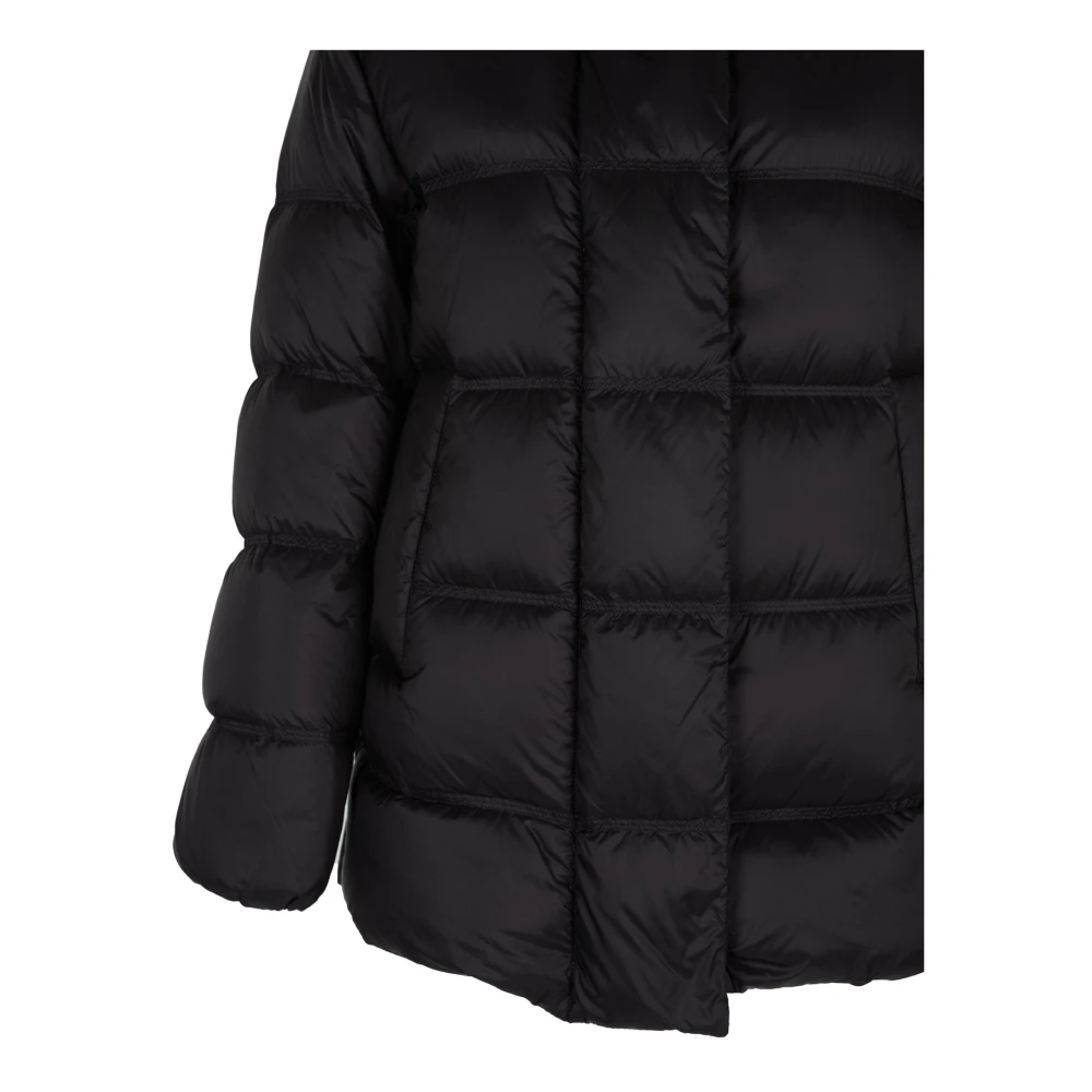 Geox Korte Gewatteerde Jas met Afneembare Capuchon Black Dames