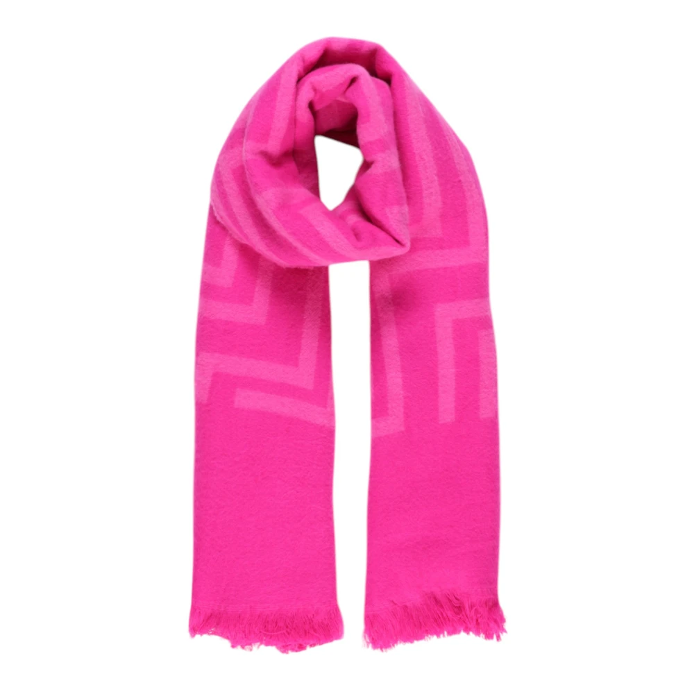 Only Women's Pink Winter Scarves, One Size, Geometric Fringe Scarf Winter Accessory