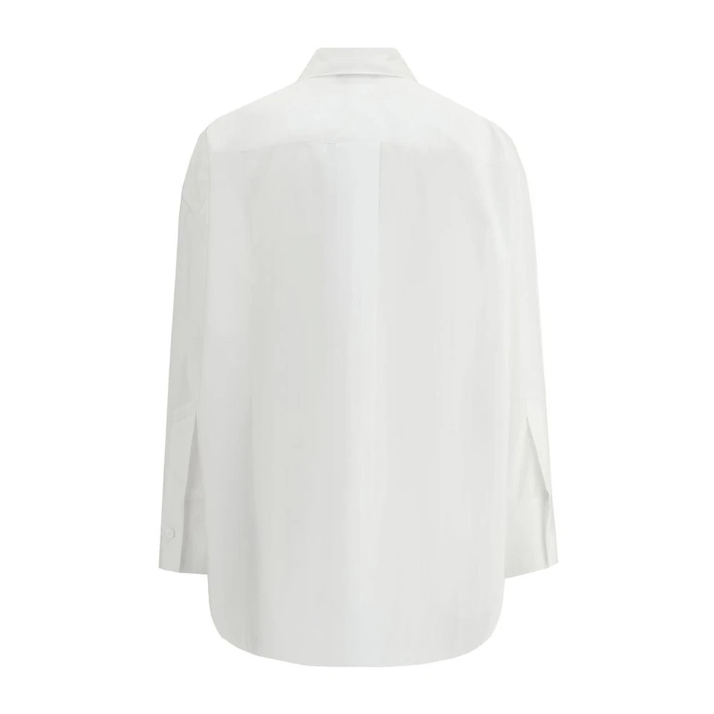 The Attico Asymmetrische Katoenen Shirt met Geborduurd Logo White Dames