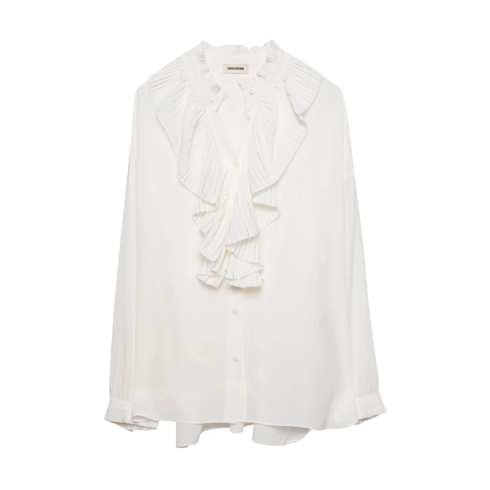 Zadig & Voltaire Gerimpeld Overhemd met Geplooide Kraag White Dames