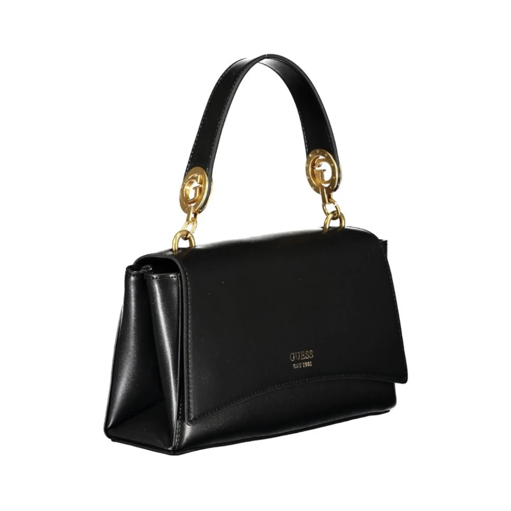 Guess Zwarte Polyethyleen Handtas met Verstelbare Schouderband Black Dames