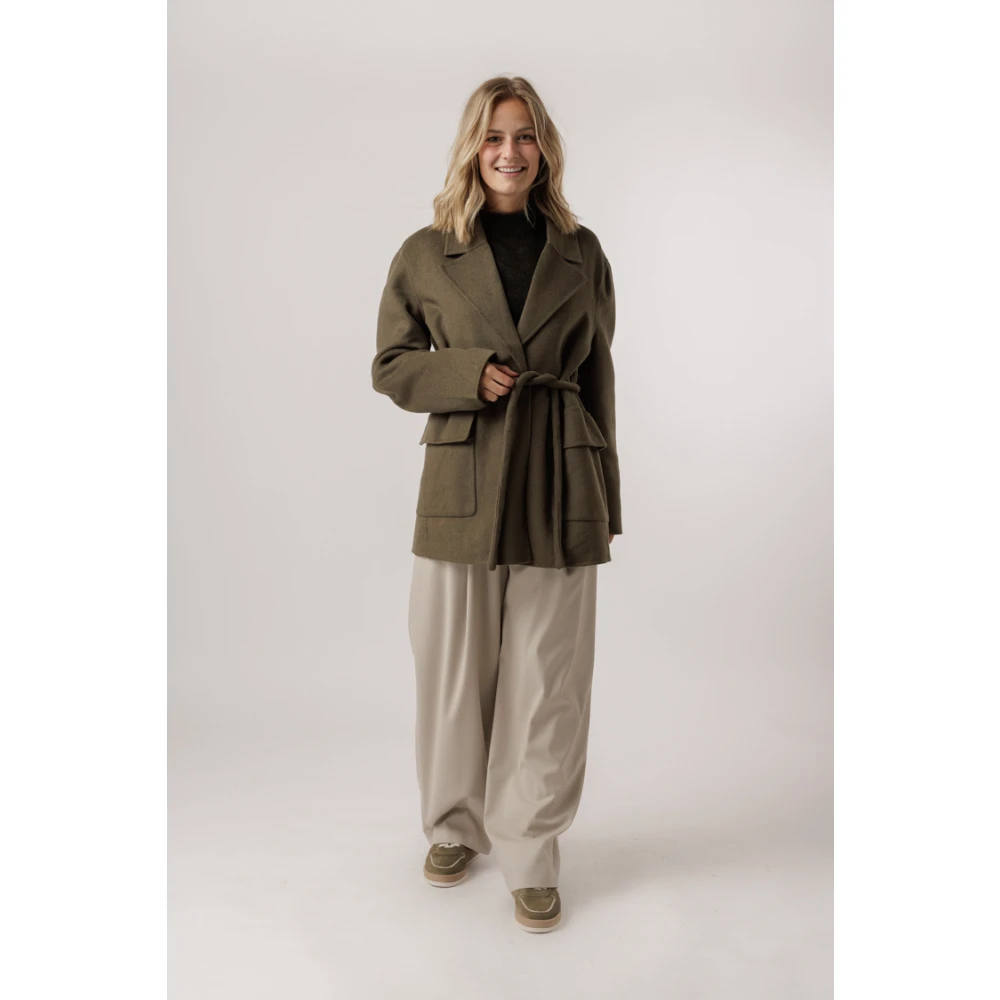 Samsøe Zeeschildpad Oversized Jas Green Dames