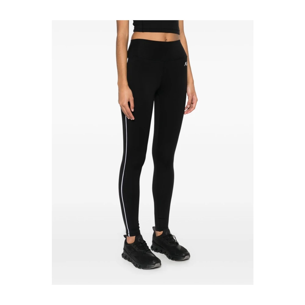 Sporty & Rich Zwarte sportlegging met logoborduursel Black Dames