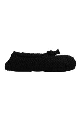 Svarta ull slip-on ballerina flats