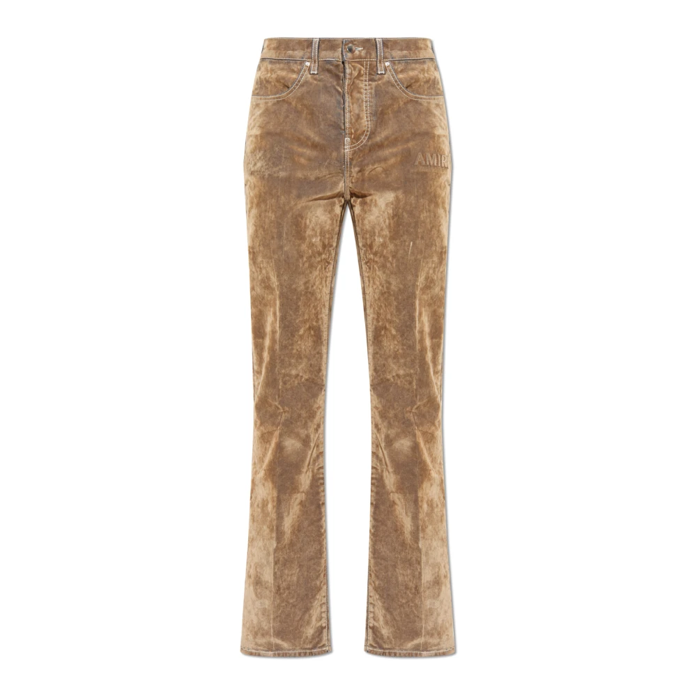 Amiri Beige Jeans With A Velvet Finish - Male - Flare Jeans - W31 - Jeans