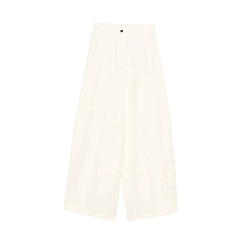 Liviana Conti Women's Beige Wide Trousers, M, Wide Trousers