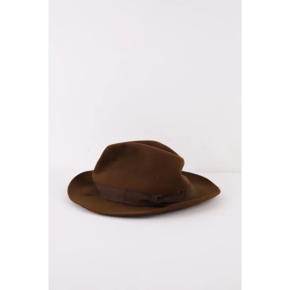 Hermès Vintage Pre-owned Leather hats Brown Dames