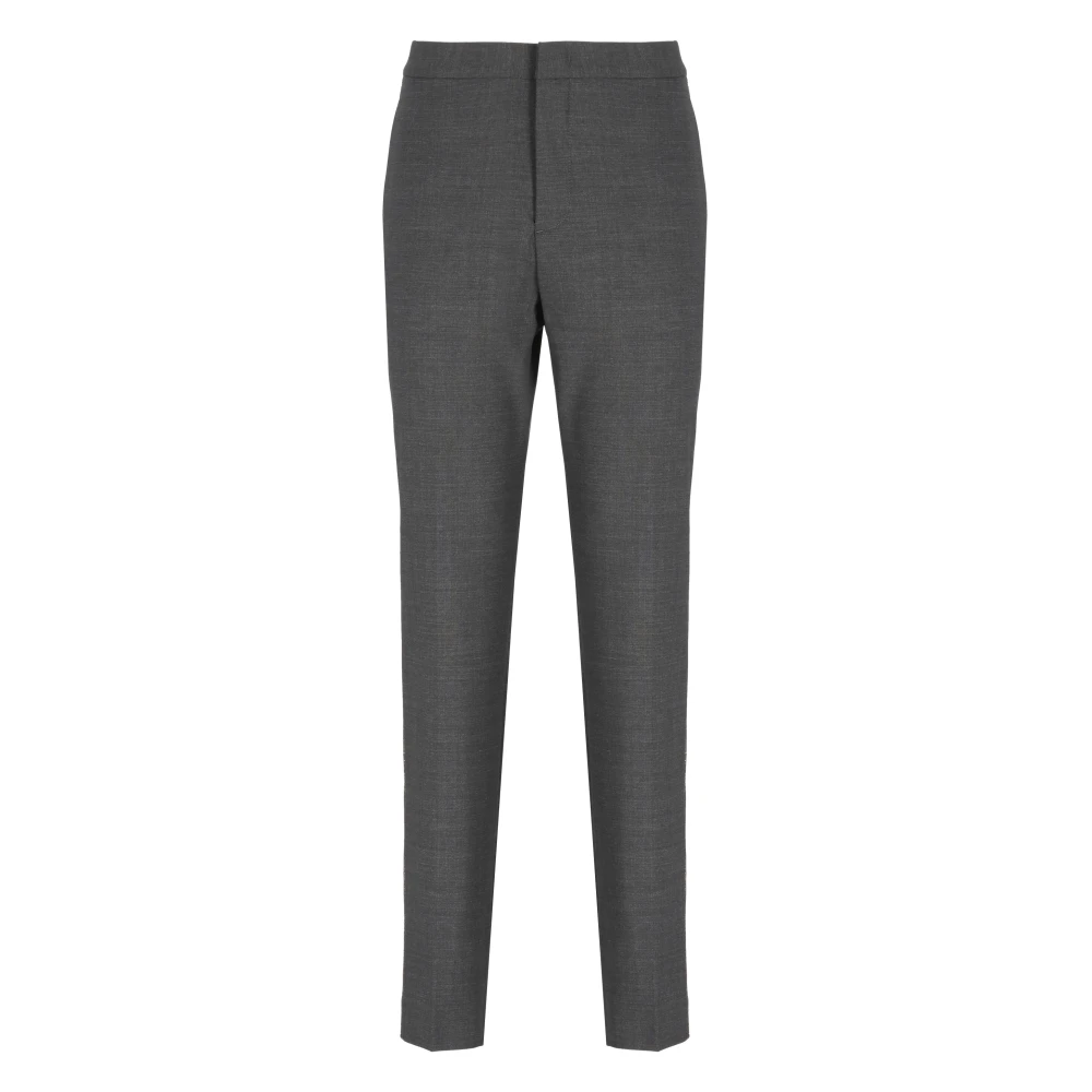 Fabiana Filippi Antraciet Wollen Broek met Helder Details Gray Dames