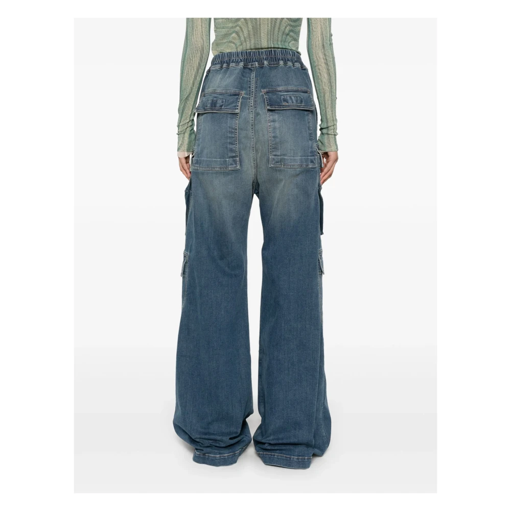 Rick Owens Cargo Jeans met Trekkoord in de Taille Blue Dames