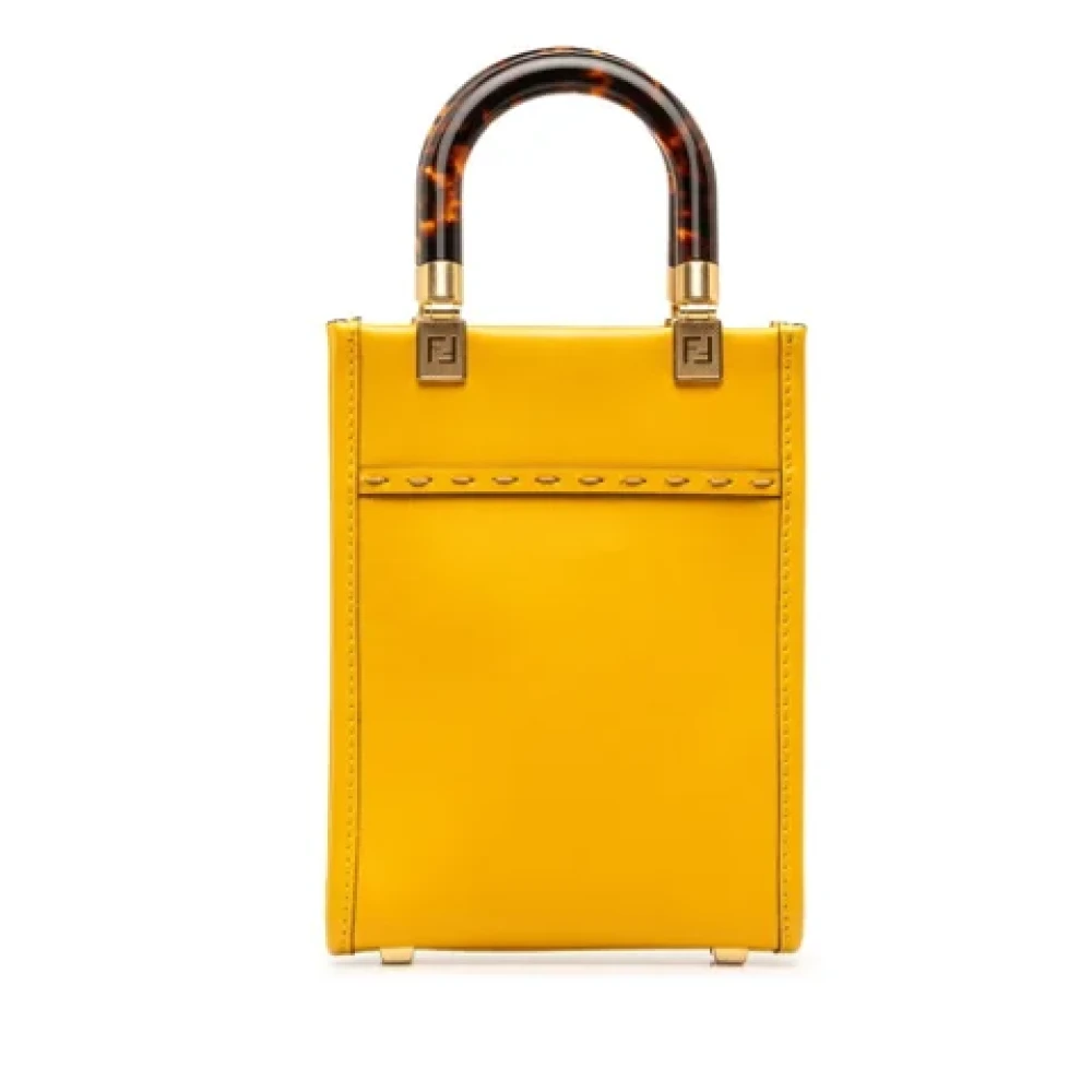 Fendi Vintage Pre-owned Leather handbags Yellow Dames