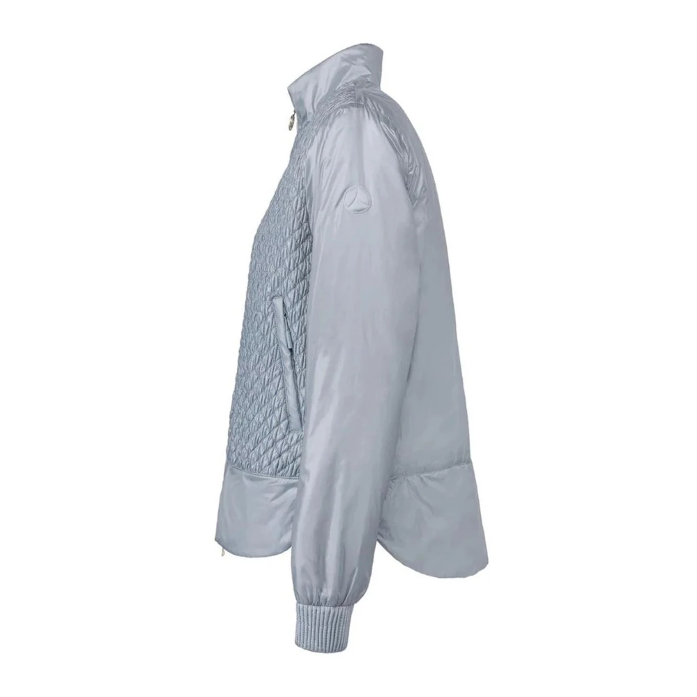 People of Shibuya Lichtblauwe Gewatteerde Geruite Nylon Jas Blue Dames