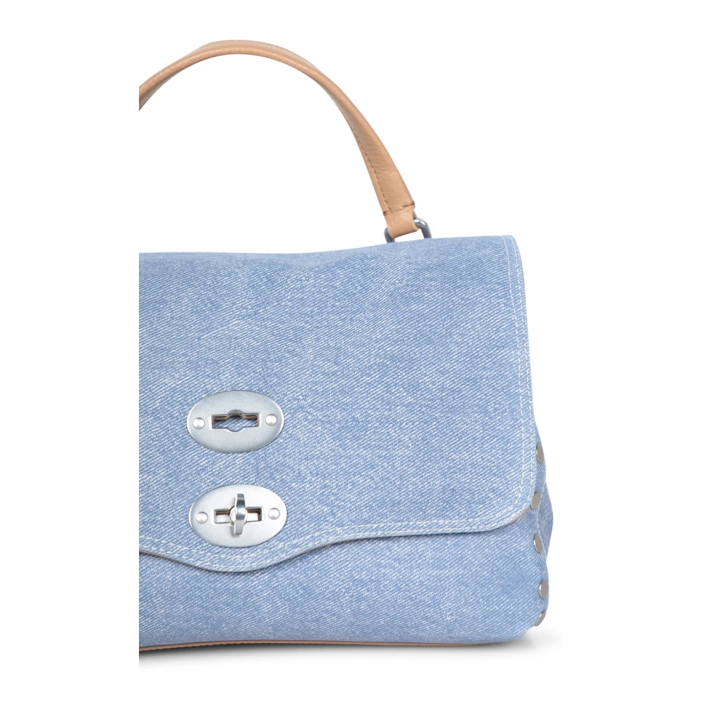 Zanellato Verstelbare denim canvas tas Blue Dames