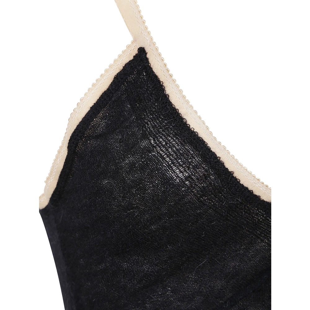 N21 Zwarte Alpaca Wol Top Gemaakt in Italië Black Dames