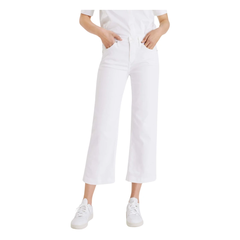 MAC Guld Paljett Cropped Jeans White, Dam