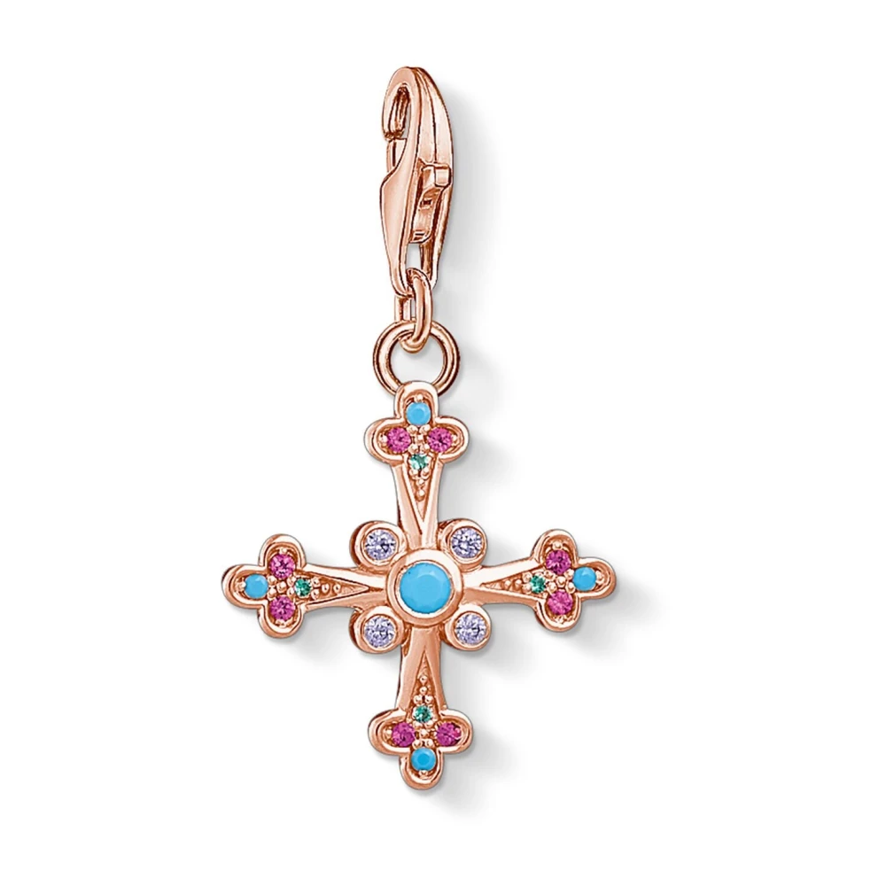 Thomas Sabo Women's Multicolor Jewellery, One Size, Victorian Cross Charm Pendant