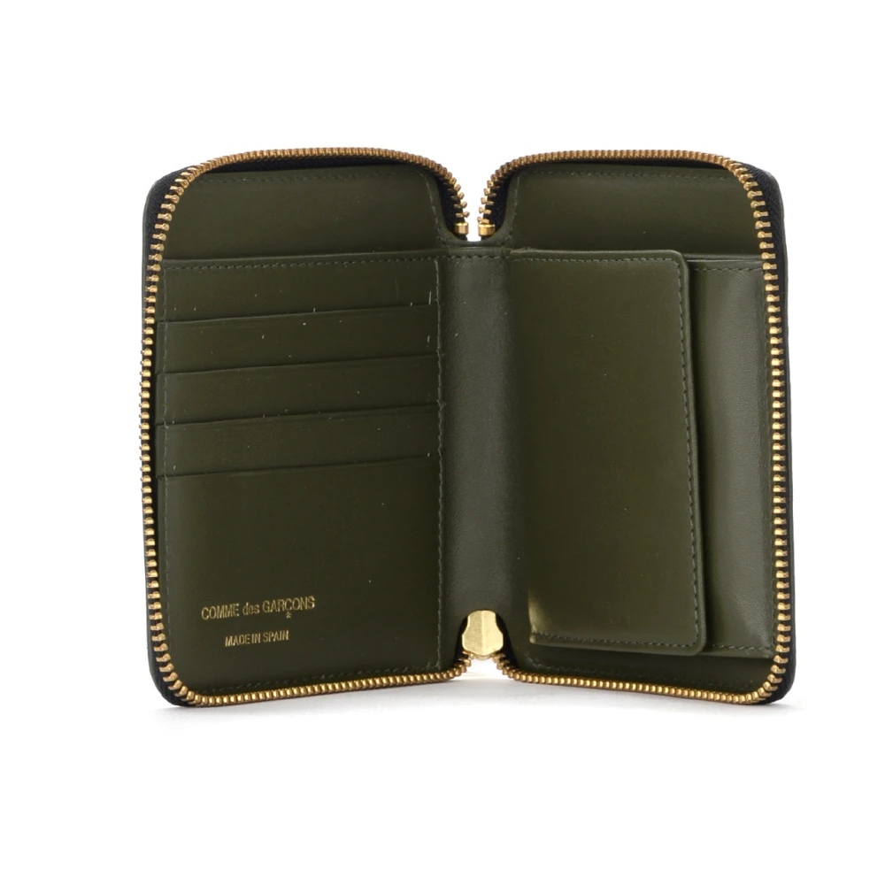 Comme des Garçons Brick Line Leren Portemonnee in Khaki Green Unisex