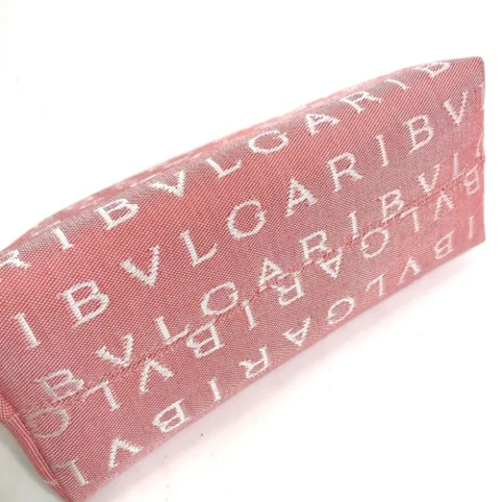 Bvlgari Vintage Pre-owned Canvas pouches Pink Dames