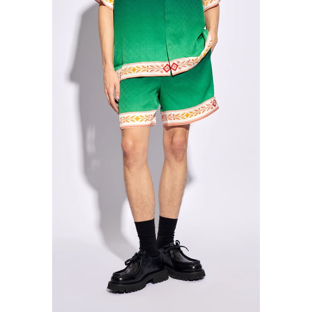 Casablanca Zijden shorts Green Heren