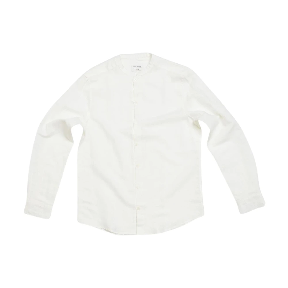 Gabba Witte Mandarin Kraag Shirt White Heren