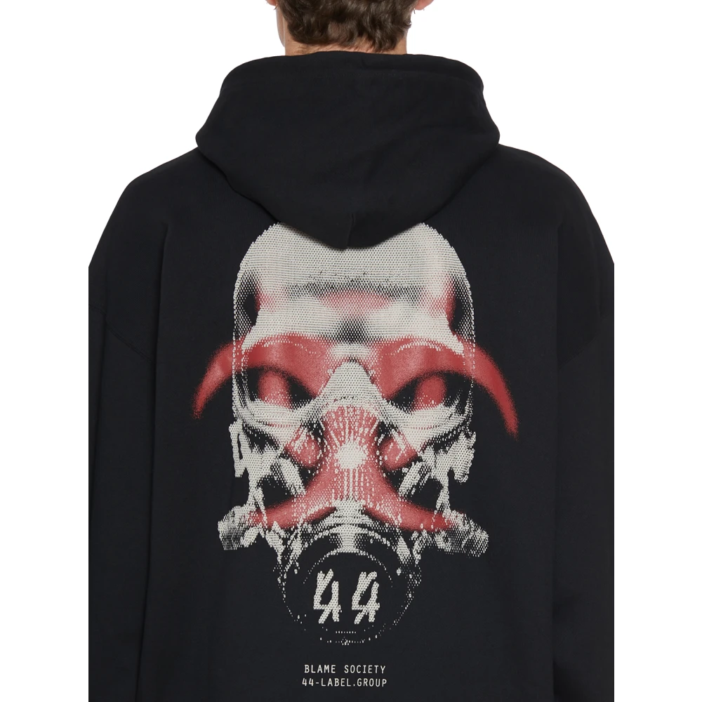 44 Label Group Hoodie met capuchon en kangoeroezak Black Heren
