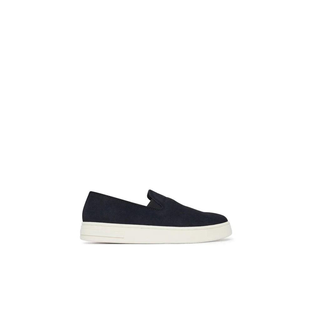 Armani Exchange Mannelijk Blauw Schoenen Heren, 44 Eu, Suède, Suède Loafers