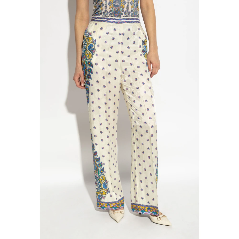 ETRO Broek met decoratief patroon Beige Dames