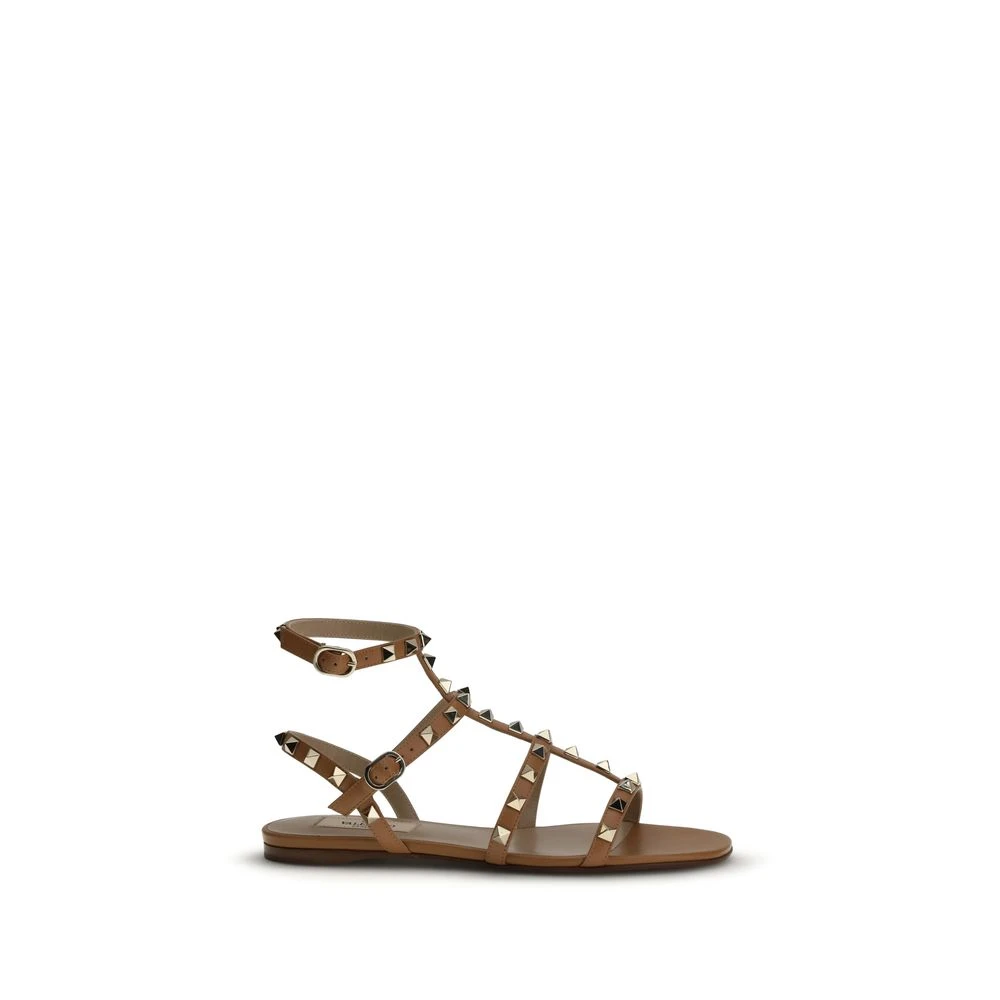 Valentino Garavani Women's Brown Rockstud Leather Sandals