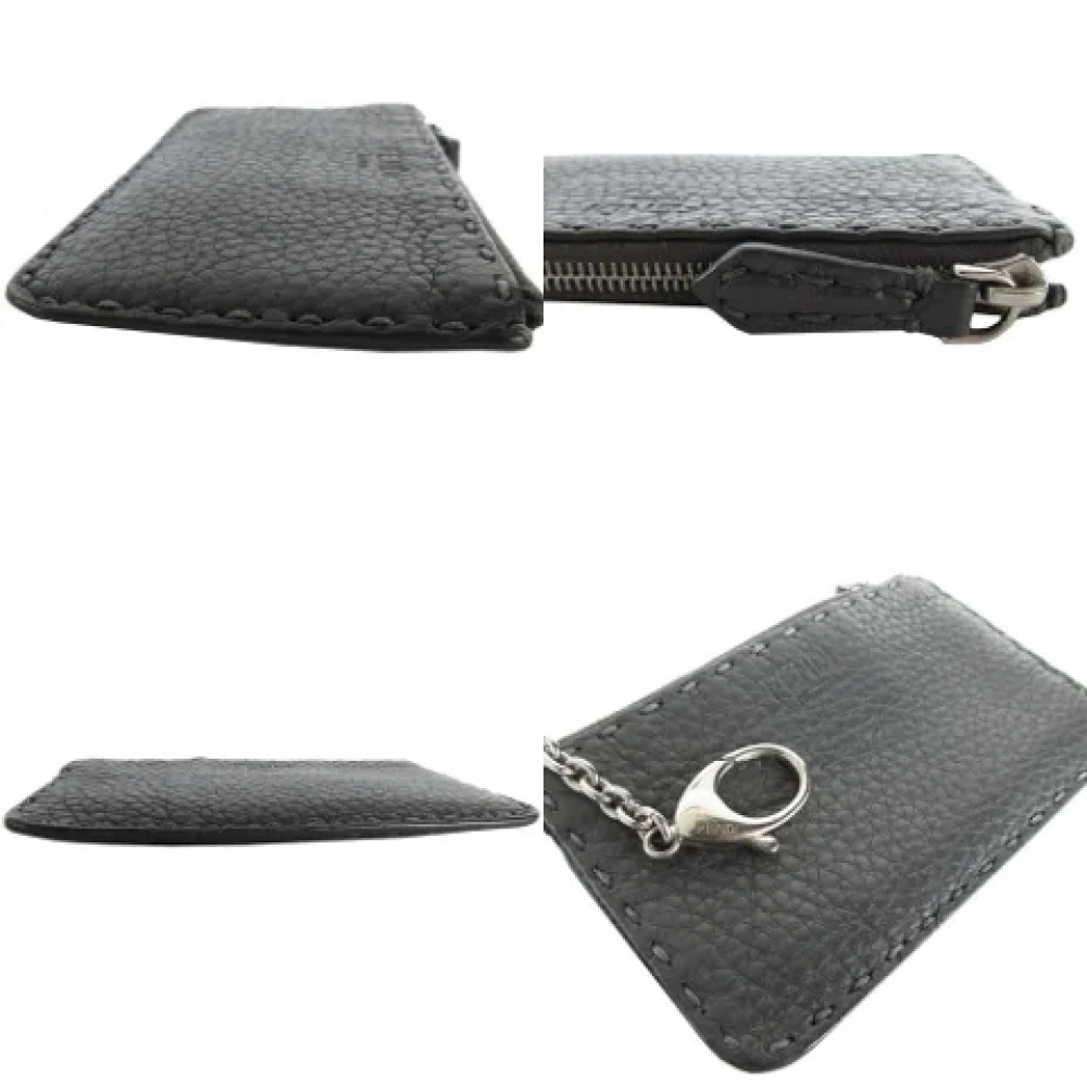 Fendi Vintage Pre-owned Leather wallets Gray Dames