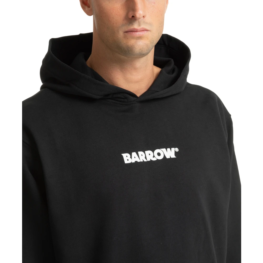 Barrow Gepatroon Logo Bubble Lettering Hoodie Black Heren