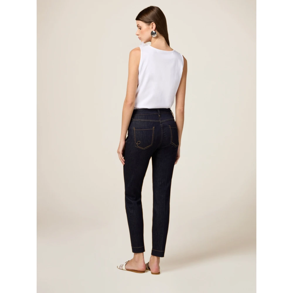 Oltre Donkerblauwe Skinny Jeans Blue Dames