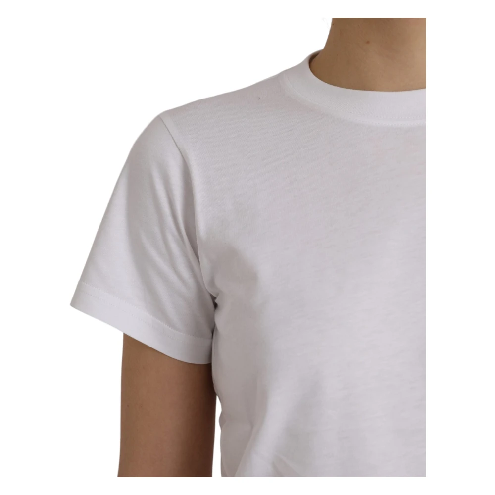 Balenciaga Katoenen T-shirt met Ronde Hals White Dames