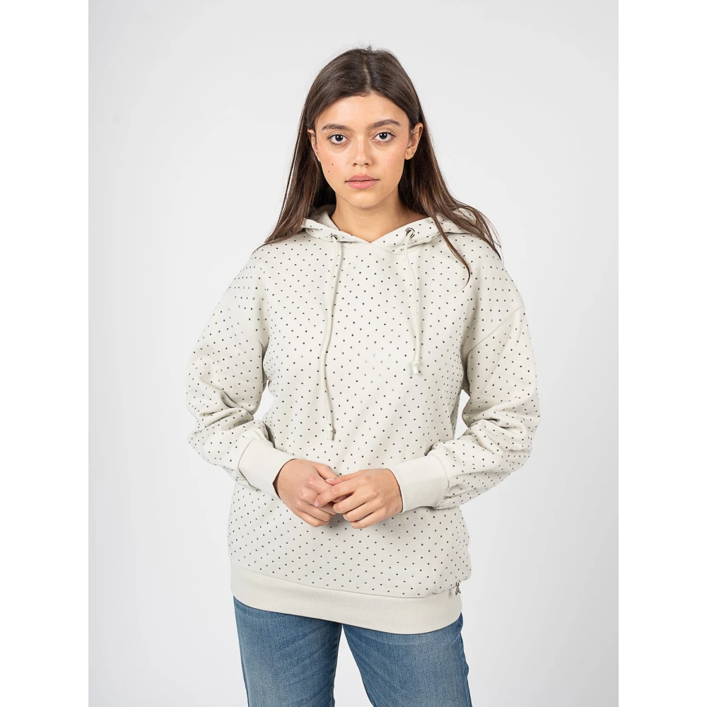PATRIZIA PEPE Hoodie Stijlvol en Functioneel White Dames