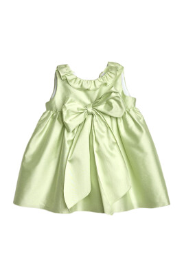 green-satin-cotton-dress-with-bow