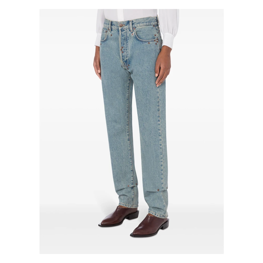 Moschino Luxe Straight-Leg Jeans Blue Dames