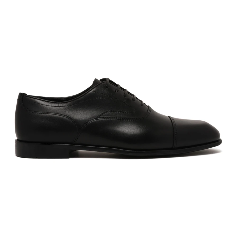 Ferragamo Men's Black Oxford Shoes With Knotted Toes
