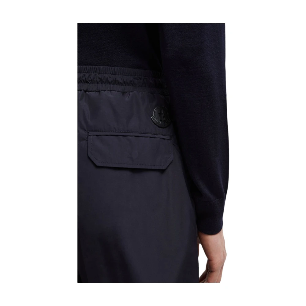 Moncler Navy Micro Ventile Jogging Broek Blue Heren