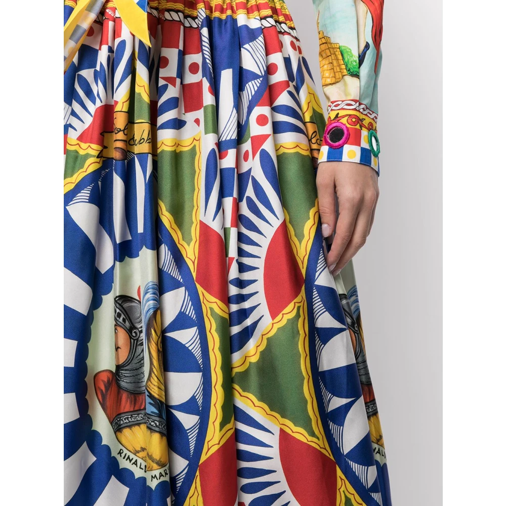 Dolce & Gabbana Geometrische Print Zijden Rok Multicolor Dames