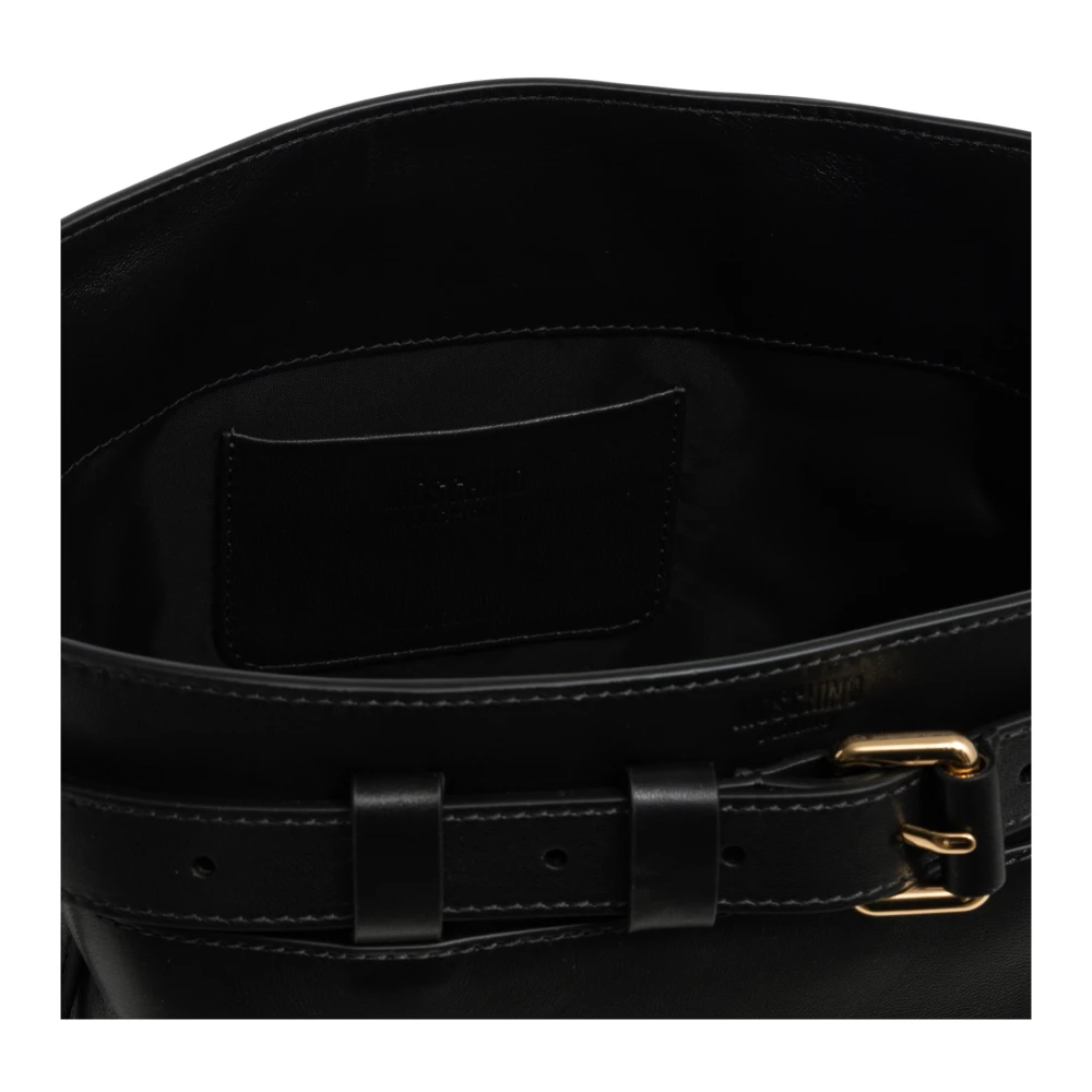 Moschino Gesp Sluiting Emmer Tas Eenvoudige Stijl Black Dames