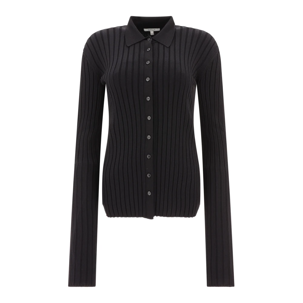 Nensi Dojaka Black Shirts, Female, S, Ribbed Shirt Aw23