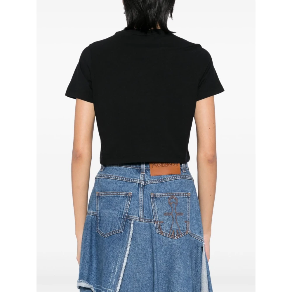 Maison Kitsuné Zwarte Crew Neck T-shirts en Polos Black Dames