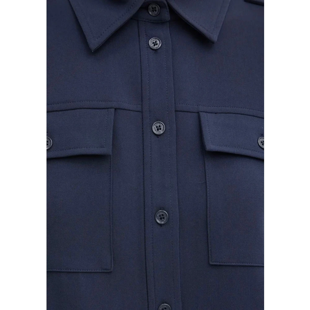 Michael Kors Crepe Utility Shirt Blue Dames
