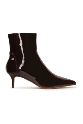 Brun lackade ankelboots