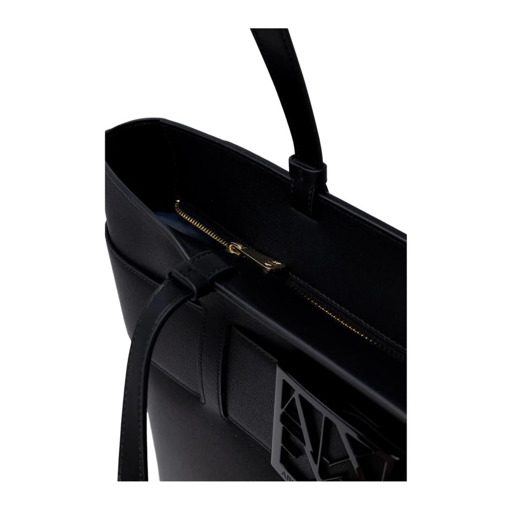 Armani Exchange Stijlvolle Polyethyleen Handtas voor Vrouwen Black Dames