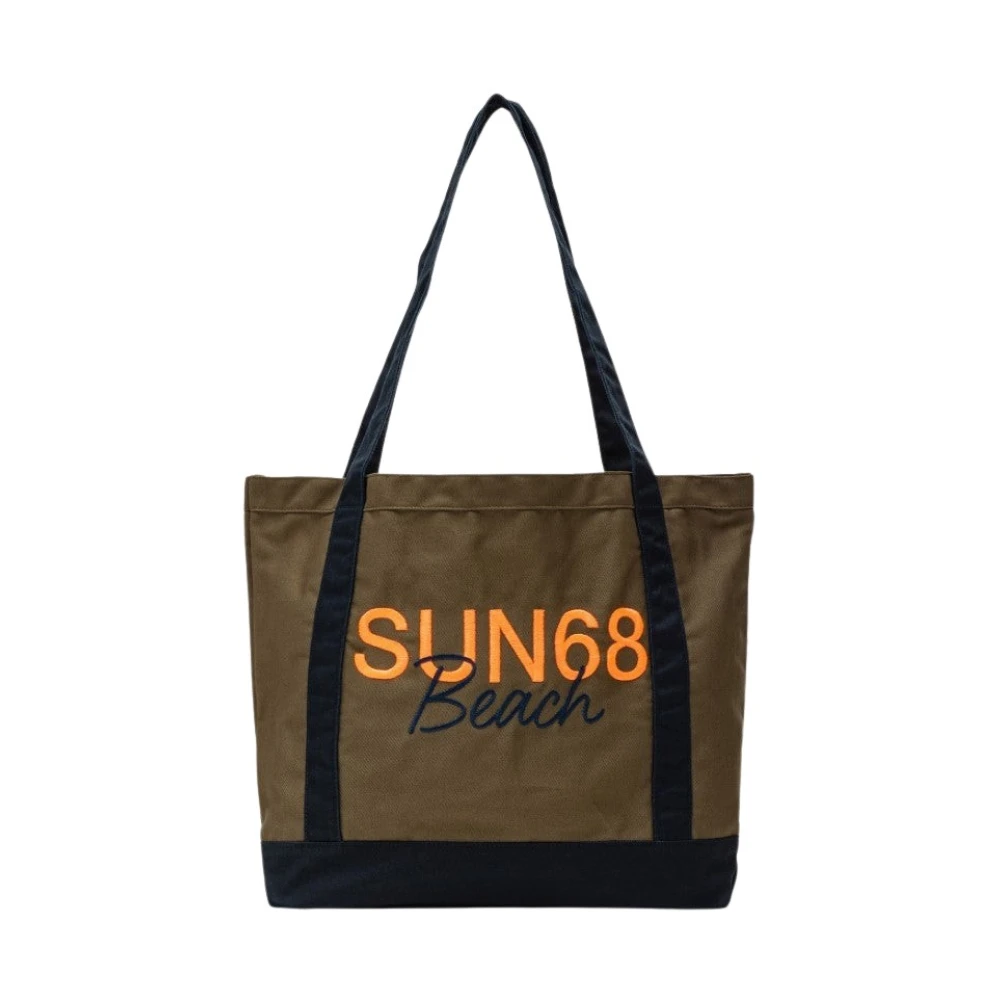 Sun68 Women's Dark/Green Military Canvas Tote Bag
