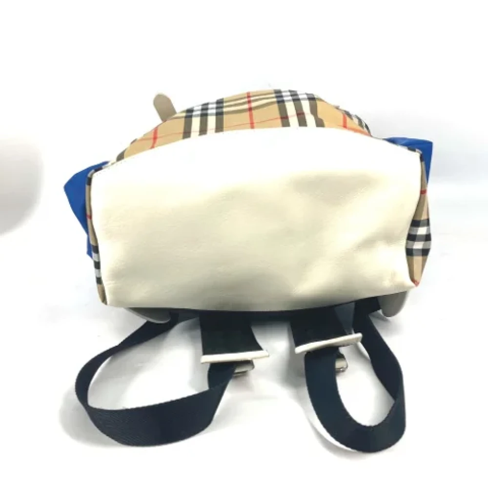 Burberry Vintage Pre-owned Leather backpacks Beige Heren