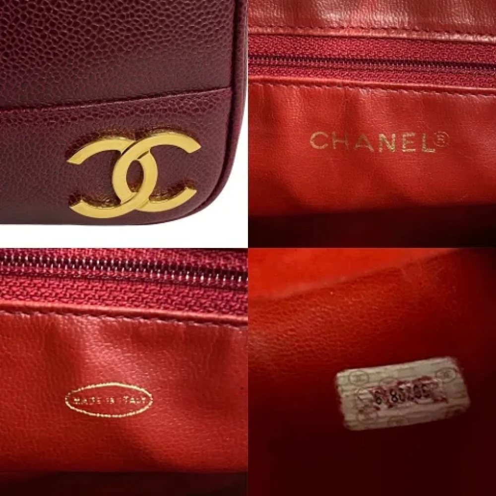 Chanel Vintage Pre-owned Leather totes Red Dames