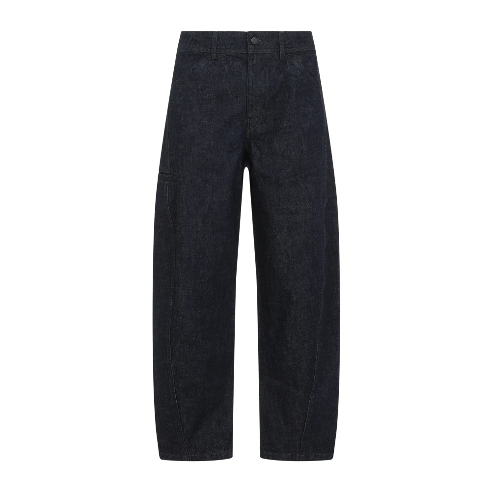 Lemaire Blauwe Casual Katoenen Broek Blue Heren
